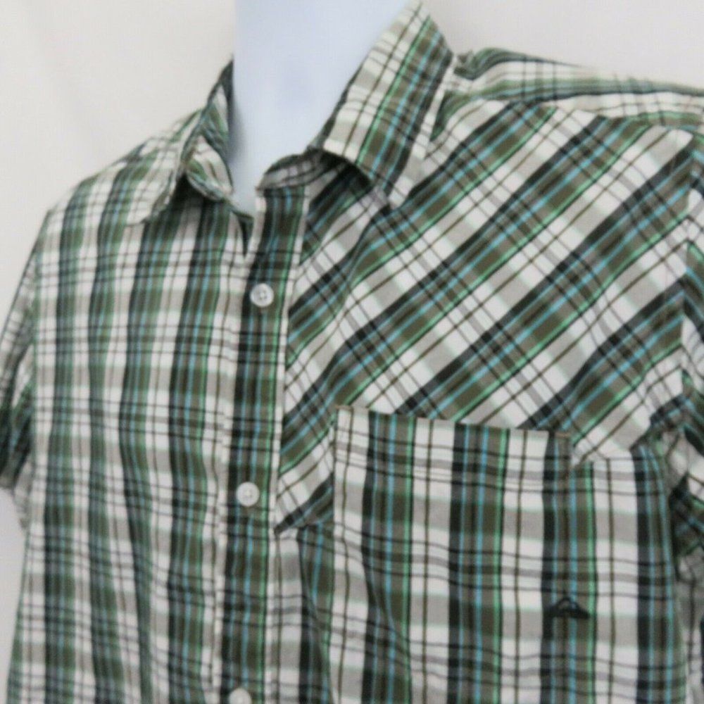 Quiksilver Plaid Shirt Mens Medium Green SS